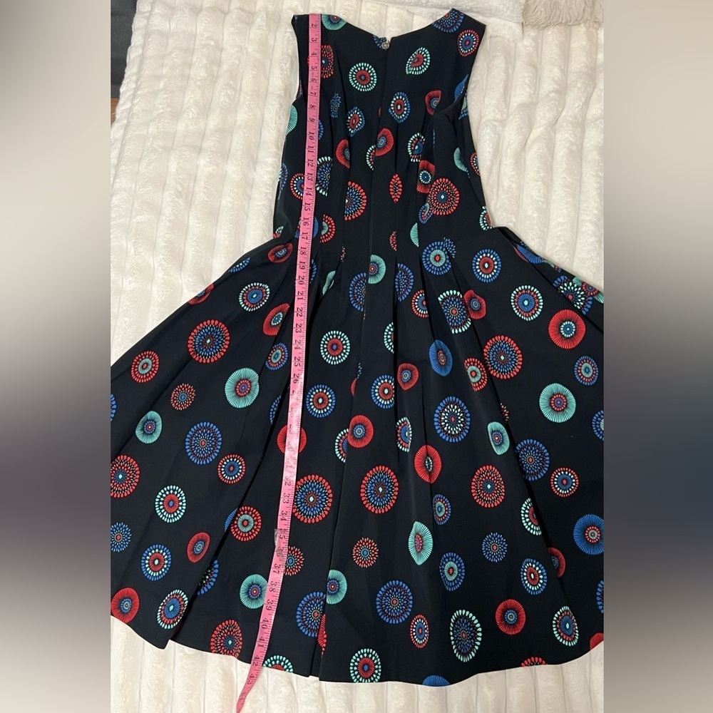 Kate Spade Black Midi Dress with Vibrant Patterns - Picture 11 of 11